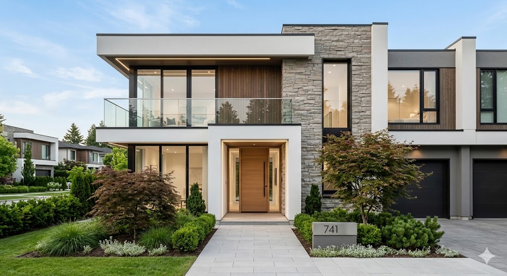 Townhome facade with minimalist design